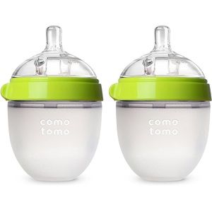 Comotomo Baby Bottle, Green, 5 Ounce (2 Count)